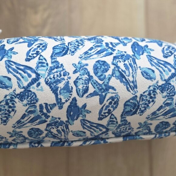 Lilly Pulitzer Blue and White Beach Sehell Bolster Pillow Shell Collector - Picture 3 of 3
